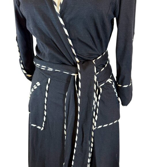 Diane von Fürstenberg Black & White Trim Wrap Dress - Picture 4 of 11